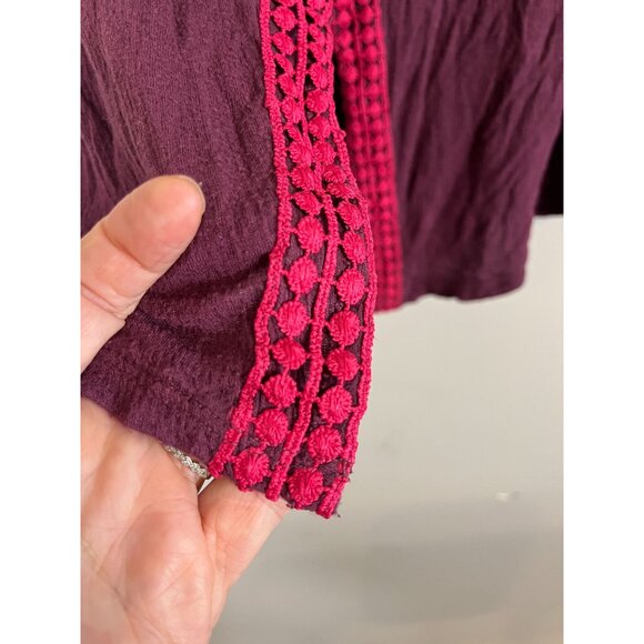 Retro Floral Tank L Purple Chevron Boho Hippie Indie Folk Colorful - Picture 8 of 9